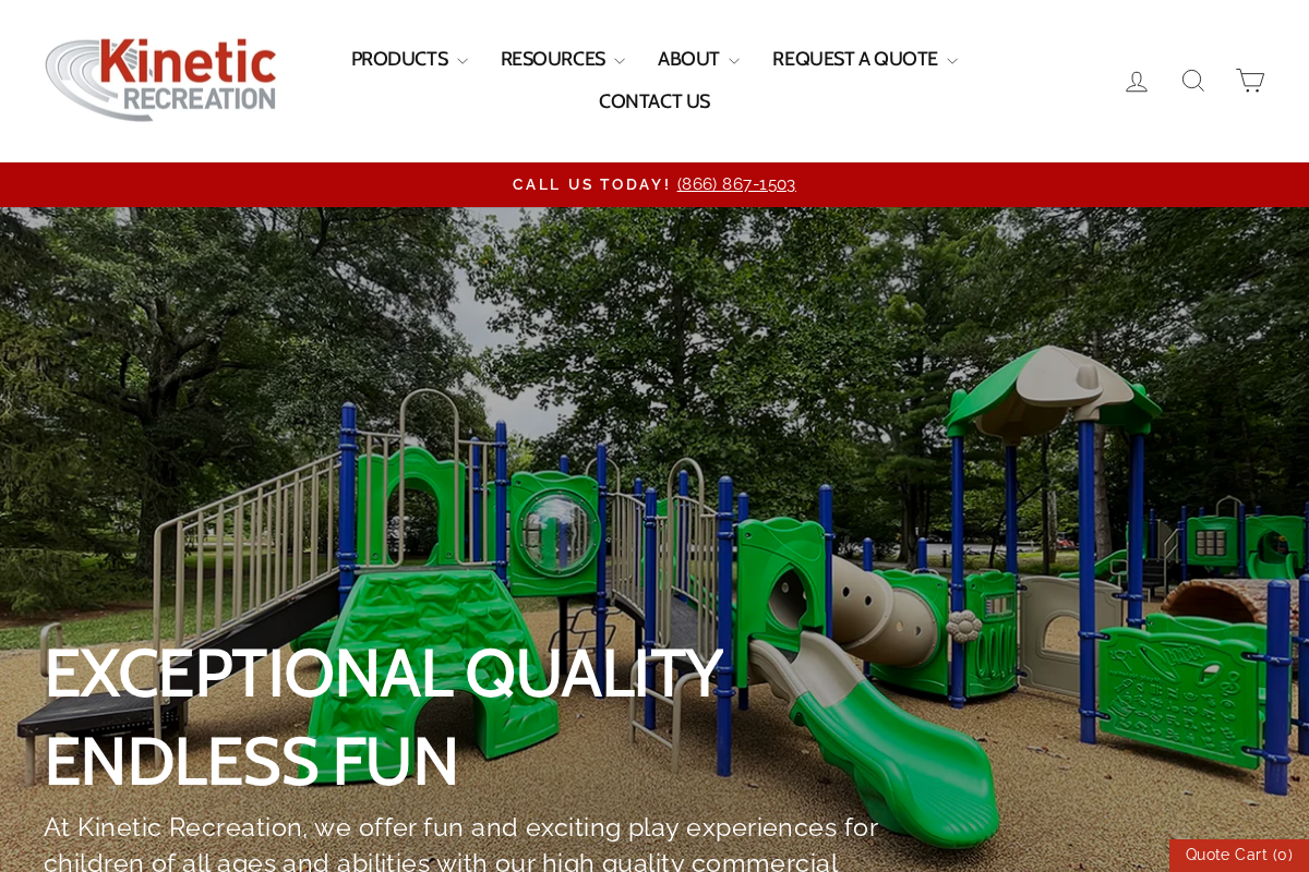 Kinetic Recreation homepage screenshot