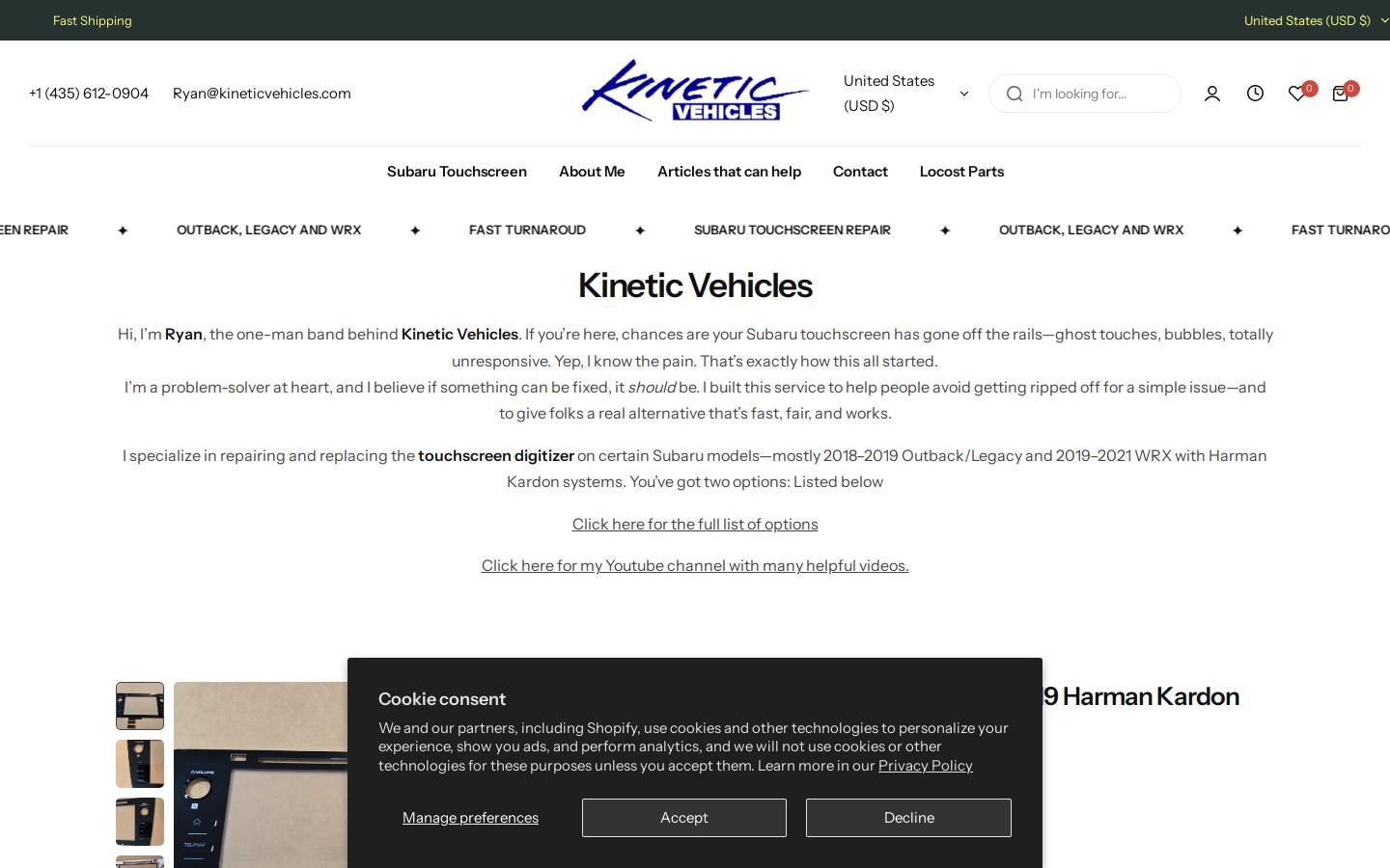 kineticvehicles.com homepage screenshot
