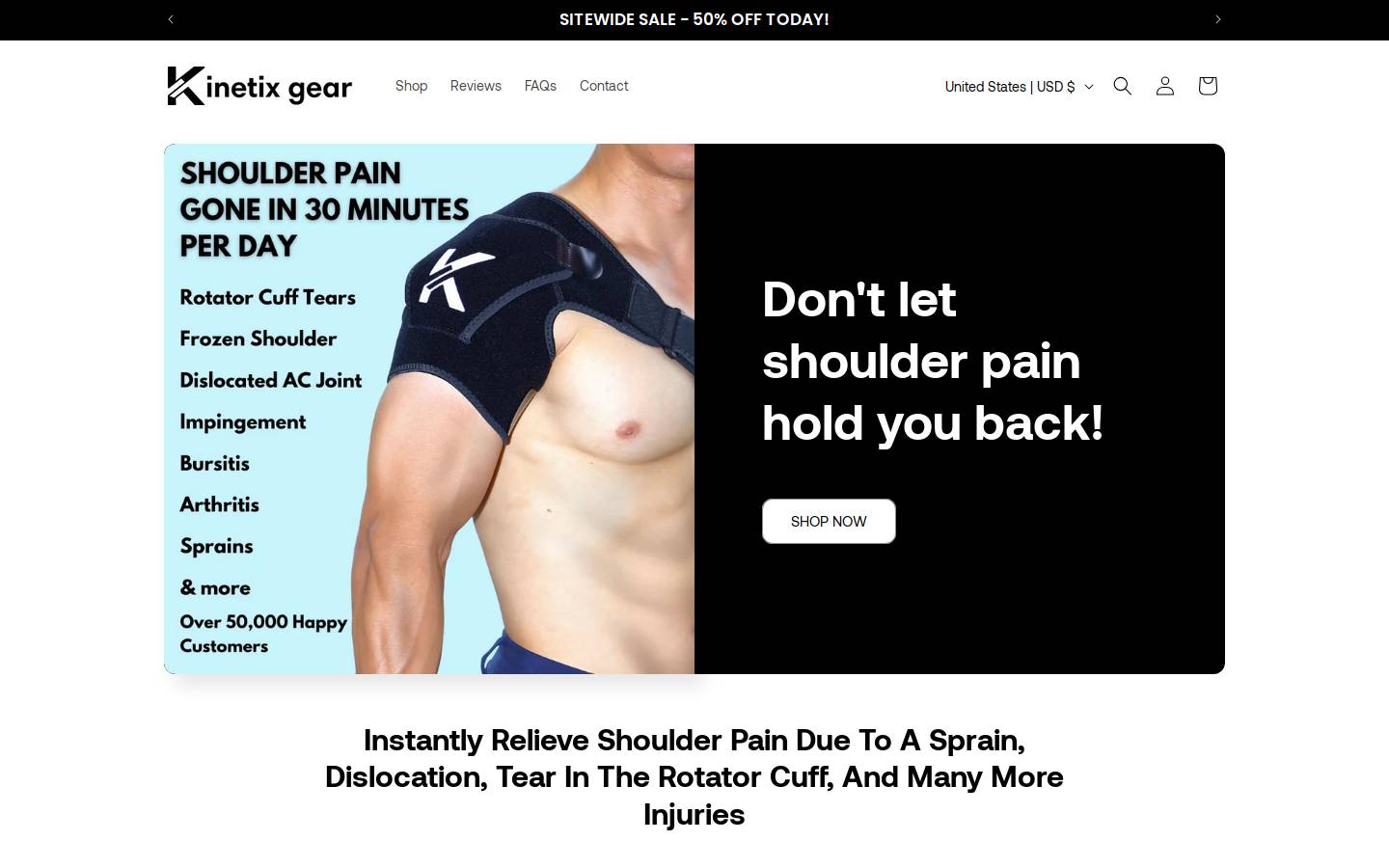 Kinetix Gear homepage screenshot