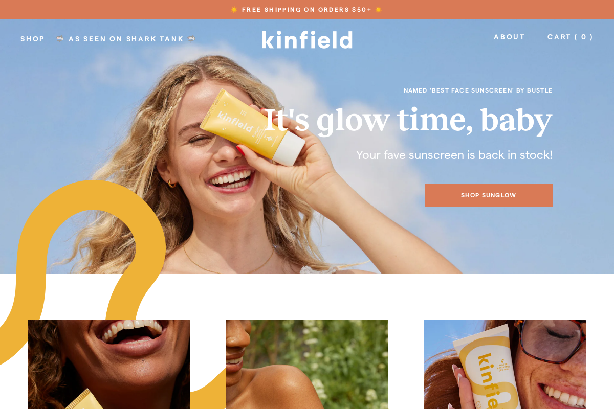 kinfield.com homepage screenshot