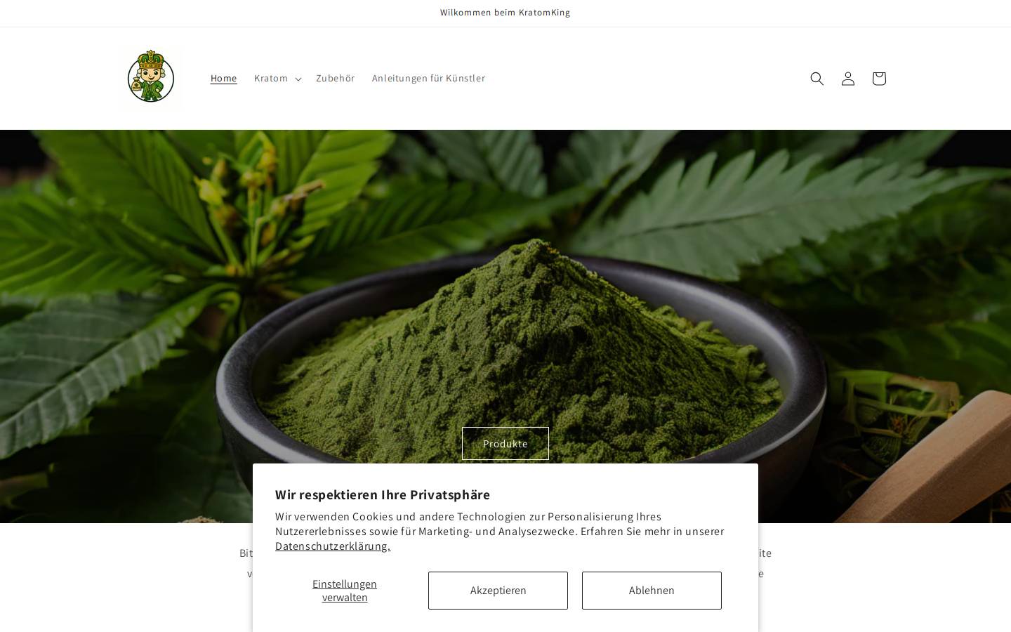 king-kratom.de homepage screenshot