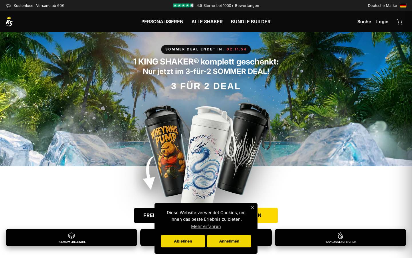 KING SHAKERZ homepage screenshot