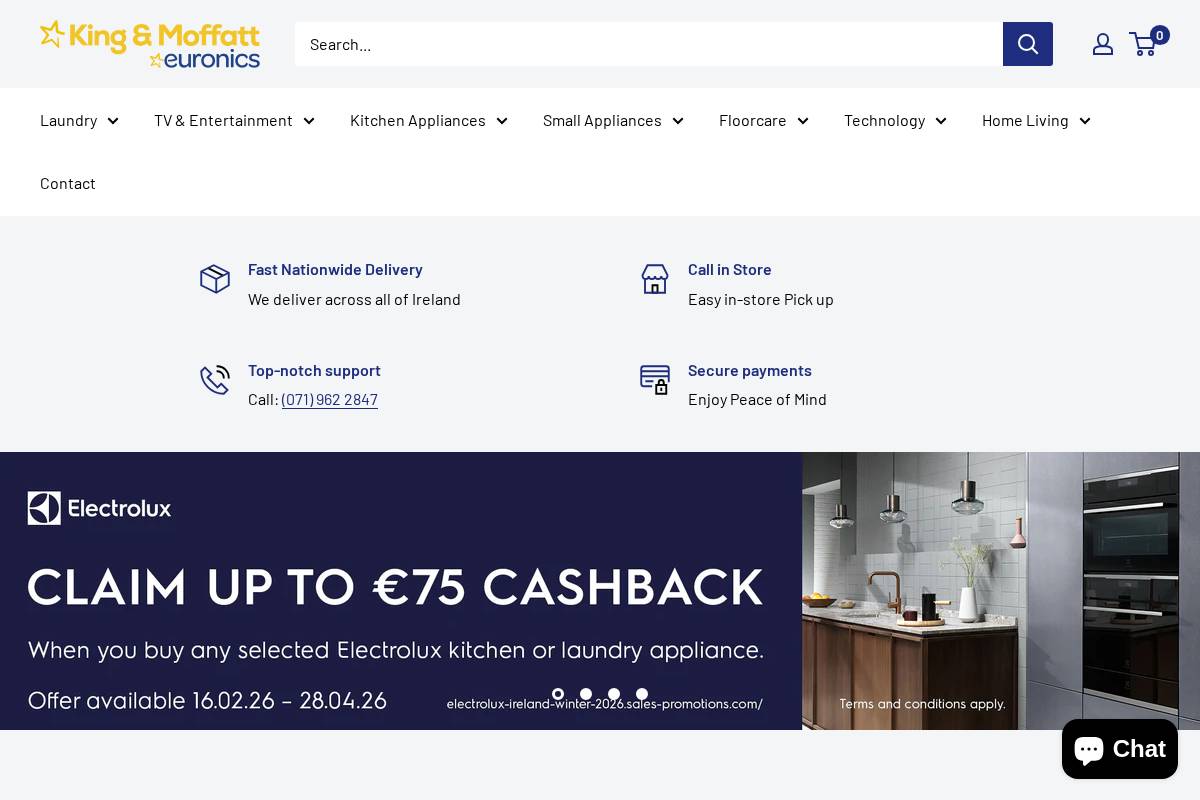 kingandmoffattretail.com homepage screenshot