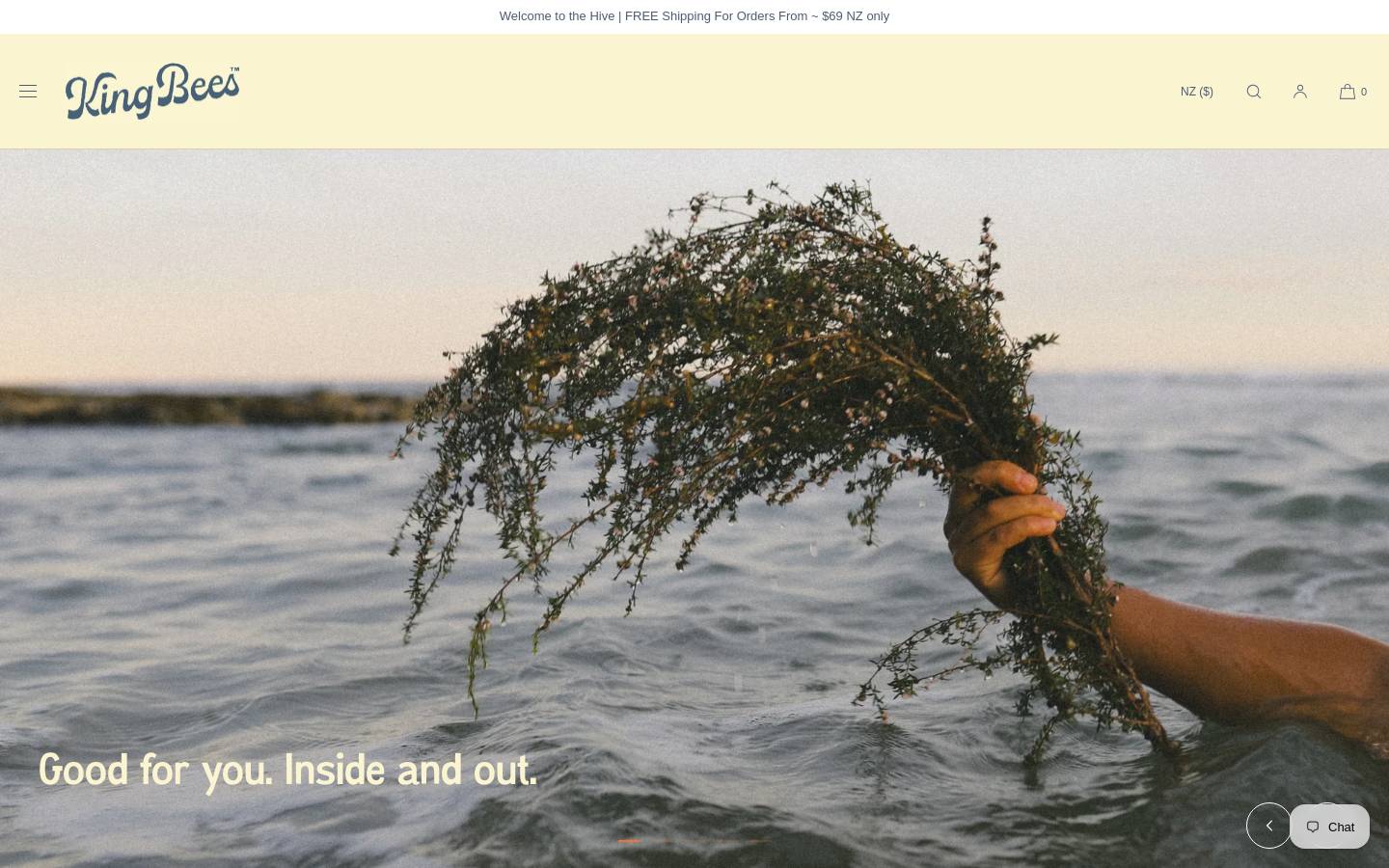 kingbeeshoney.com homepage screenshot
