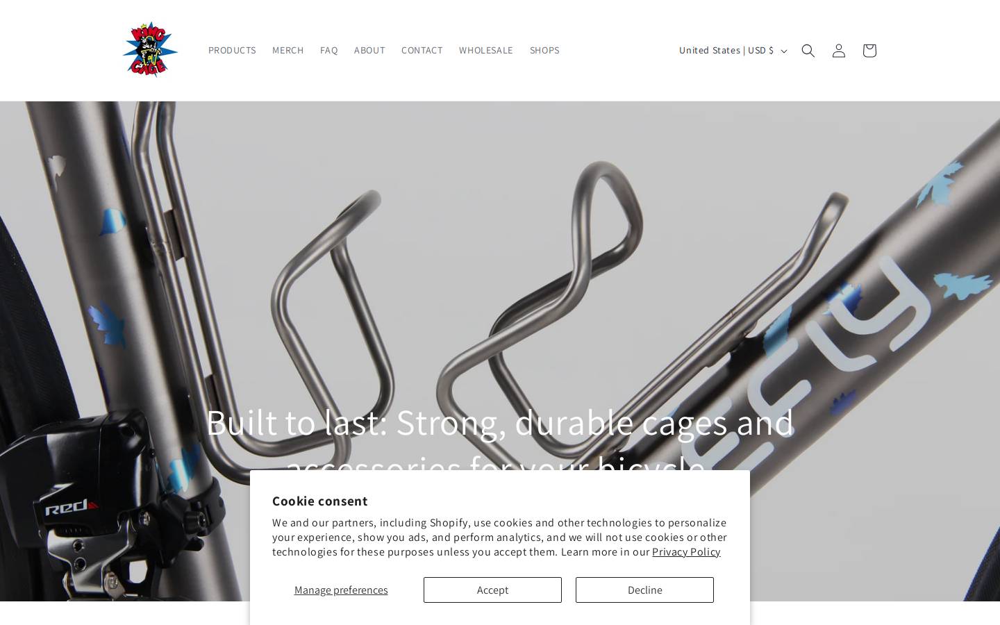 kingcage.com homepage screenshot