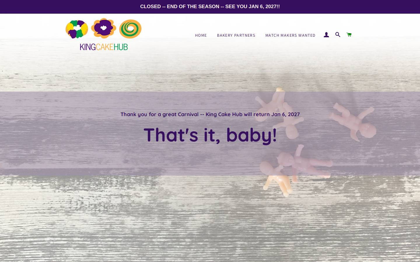 kingcakehub.com homepage screenshot