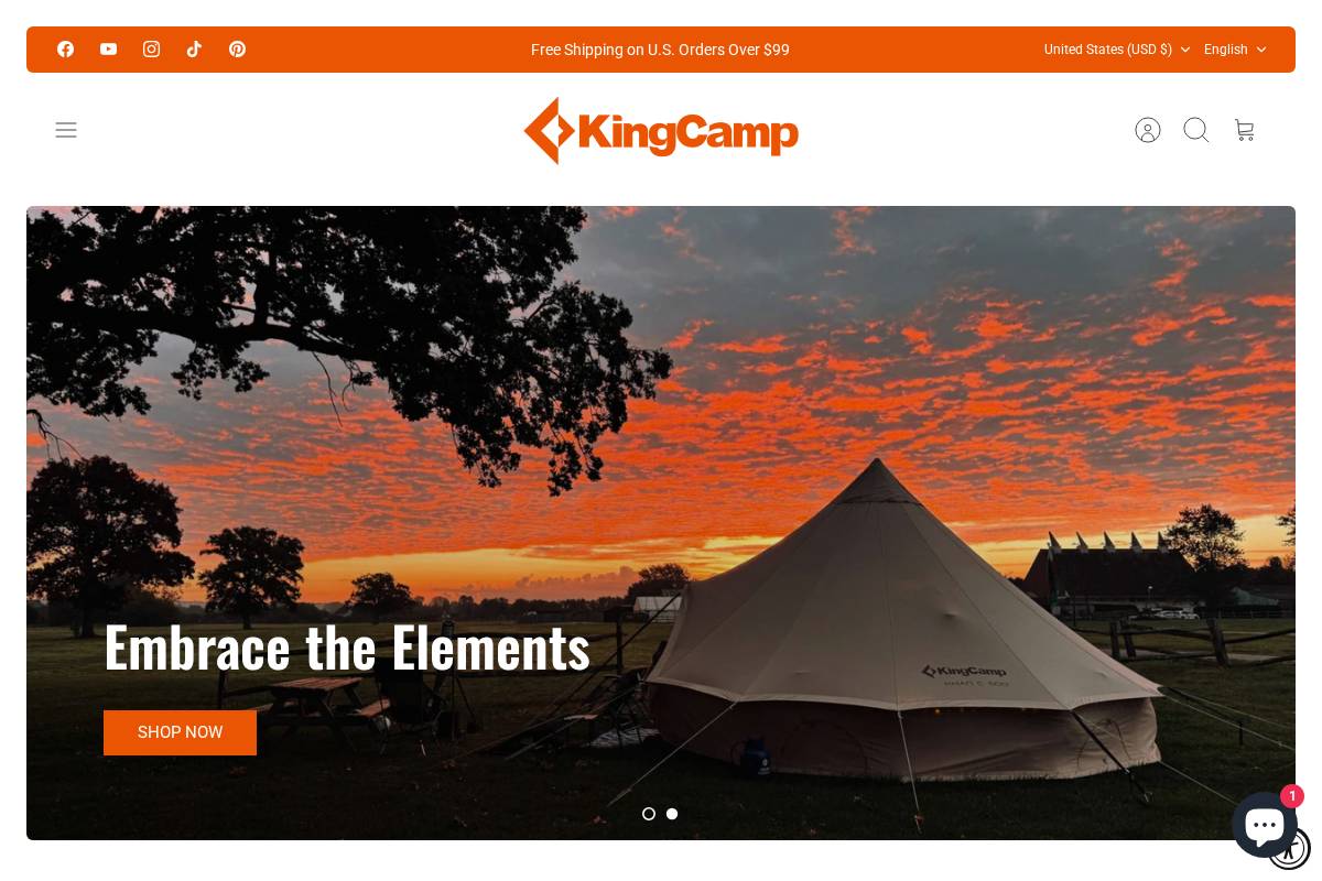 kingcamp.com homepage screenshot