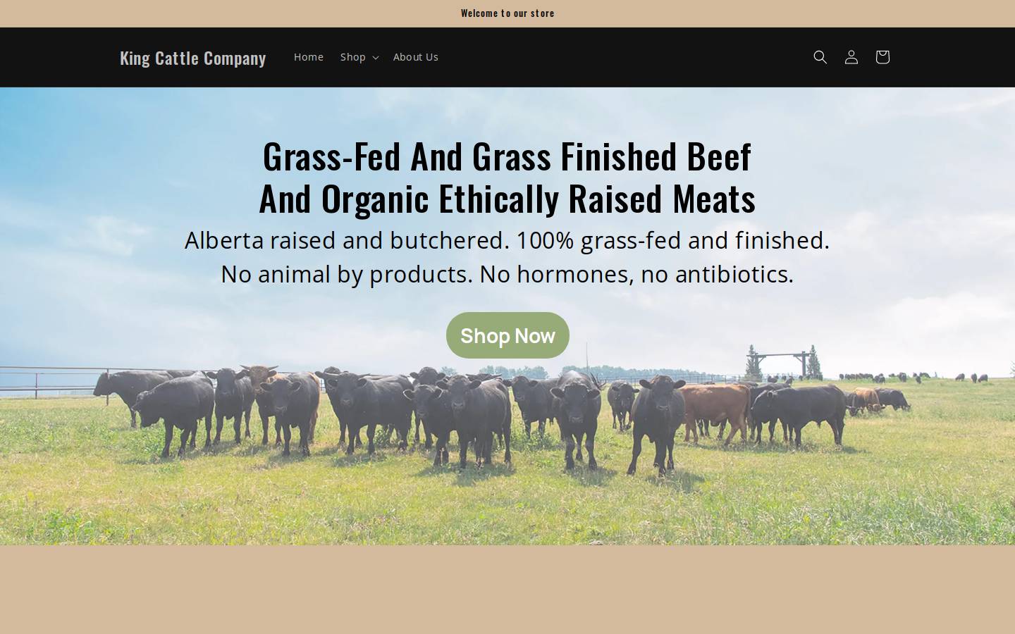 kingcattlecompany.ca homepage screenshot
