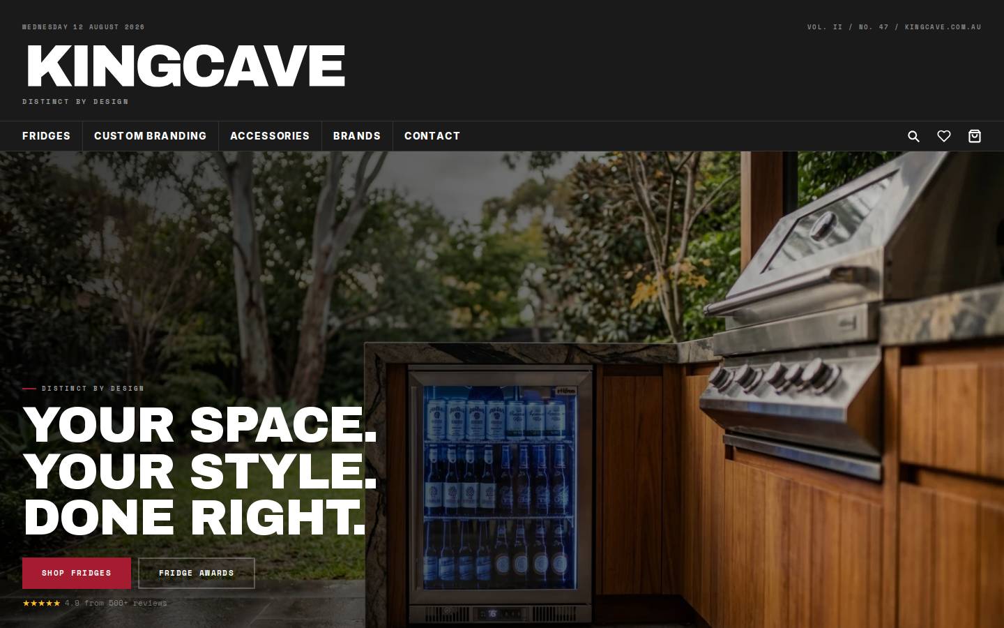 kingcave.com.au homepage screenshot