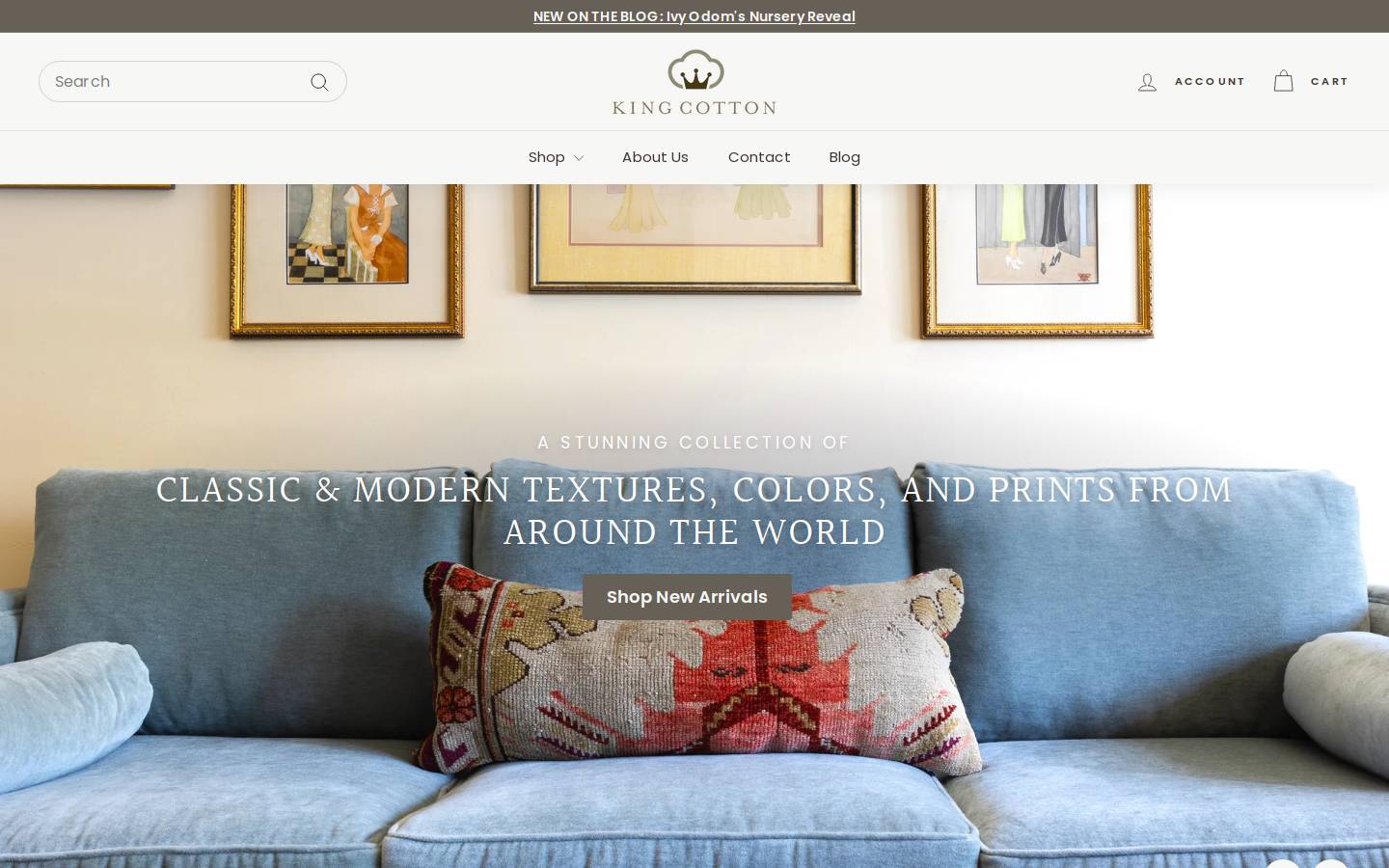 kingcottonfabrics.com homepage screenshot