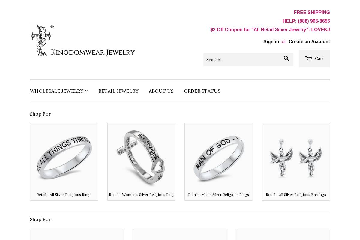 kingdomwearjewelry.com homepage screenshot
