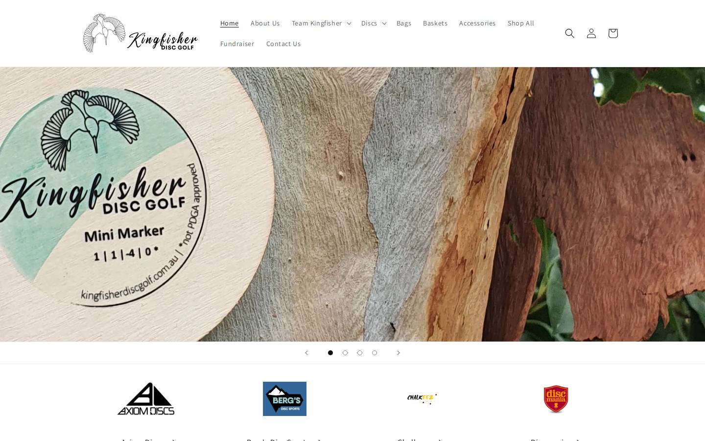 kingfisherdiscgolf.com.au homepage screenshot