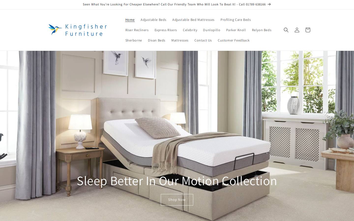 Kingfisher Furniture homepage screenshot