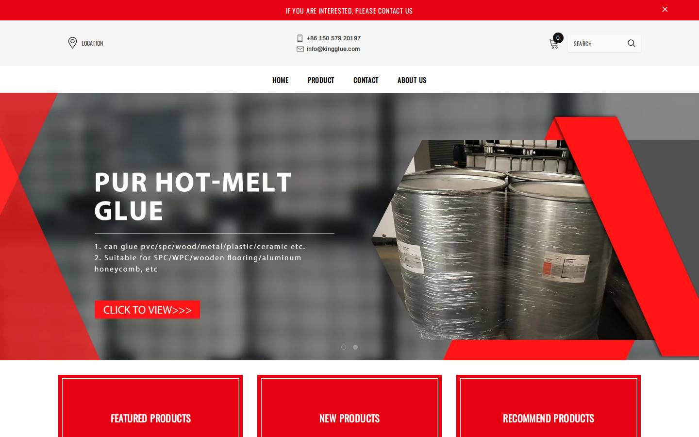 kingglue.com homepage screenshot