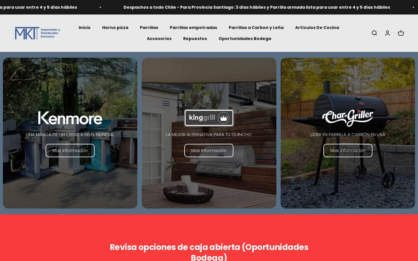 kinggrill.cl homepage screenshot
