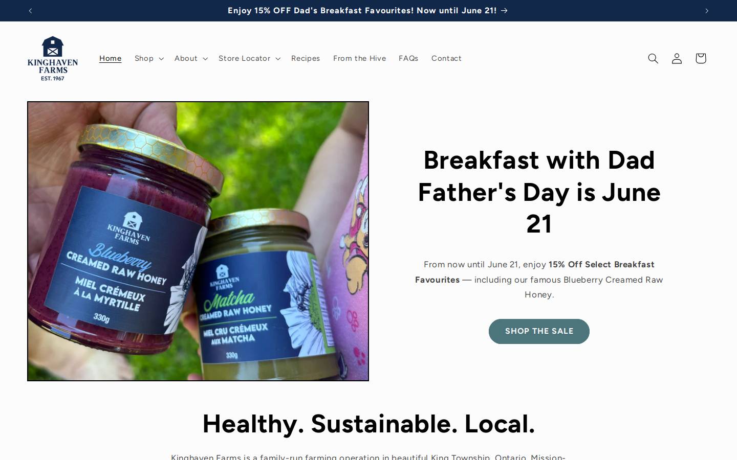 kinghavenfarms.com homepage screenshot