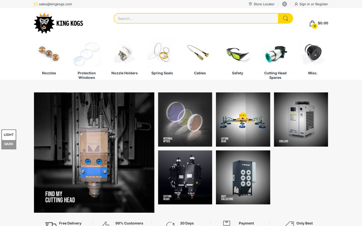 kingkogs.com.au homepage screenshot