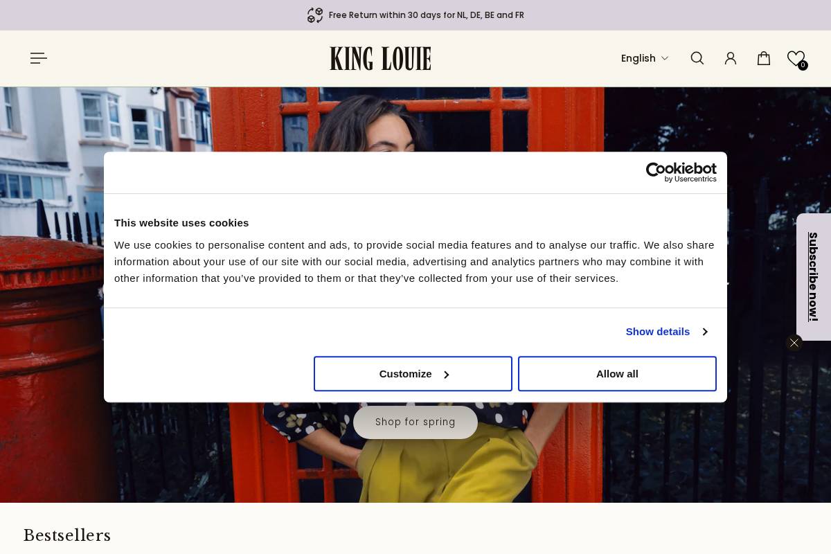 King Louie homepage screenshot