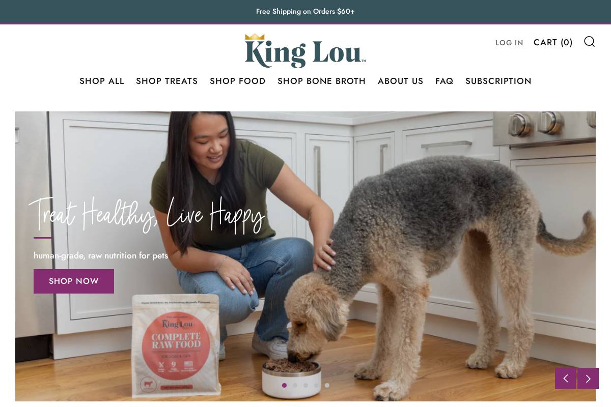 kingloupets.com homepage screenshot