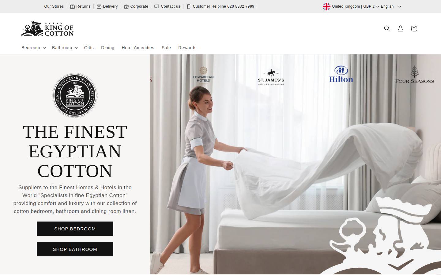 Kingofcotton homepage screenshot