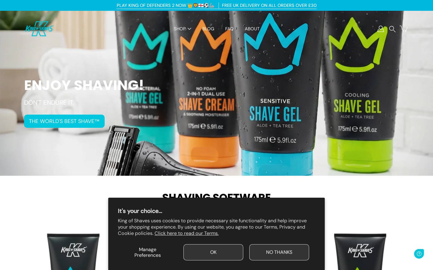 kingofshaves.co.uk homepage screenshot