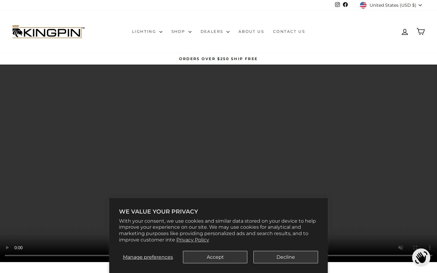 kingpinequiped.com homepage screenshot