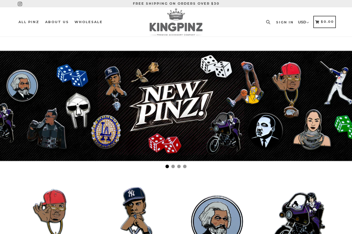 kingpinz.co homepage screenshot