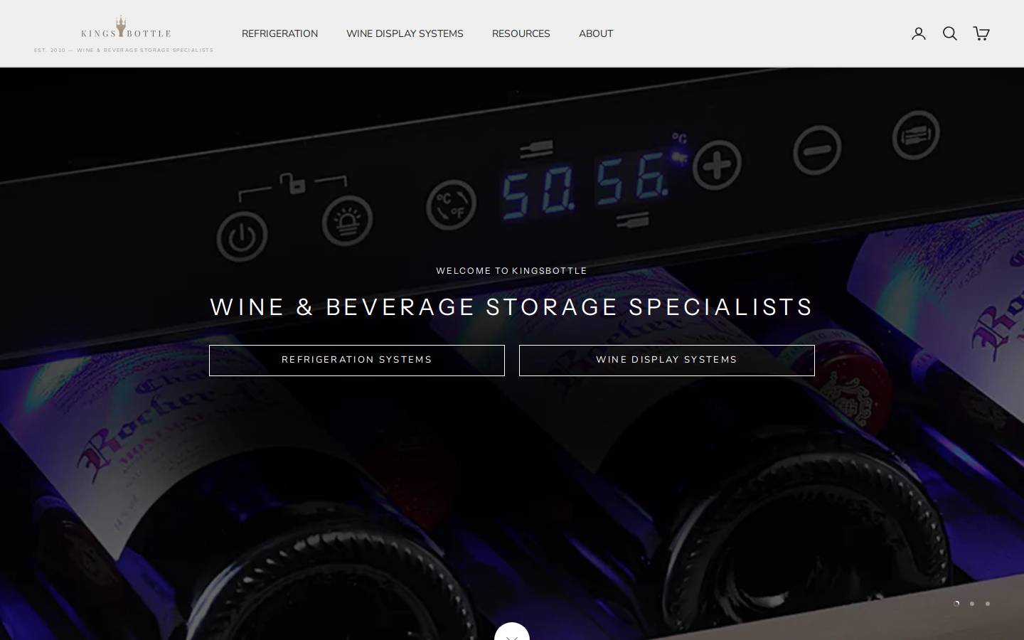 KingsBottle homepage screenshot