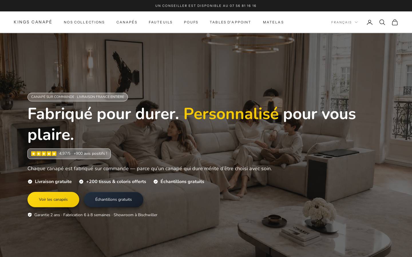Kingscanape homepage screenshot