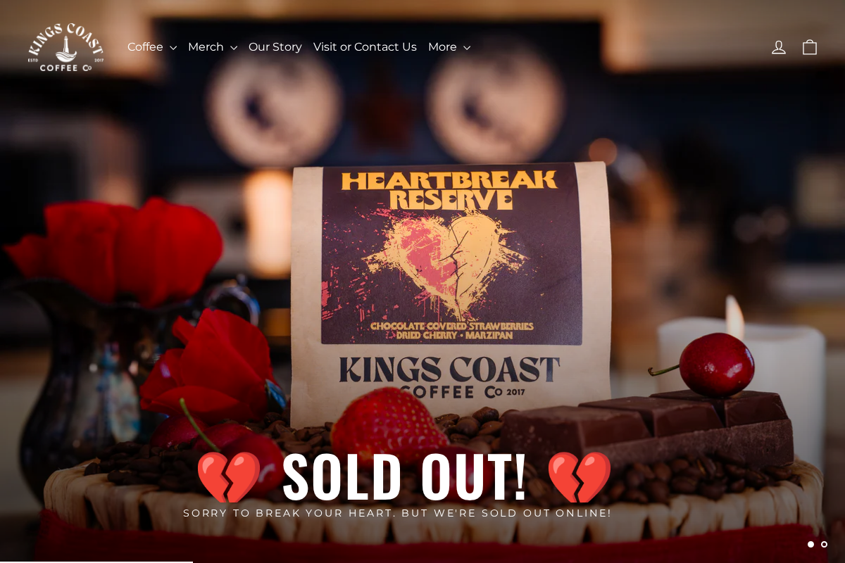 Kings Coast Coffee Company homepage screenshot