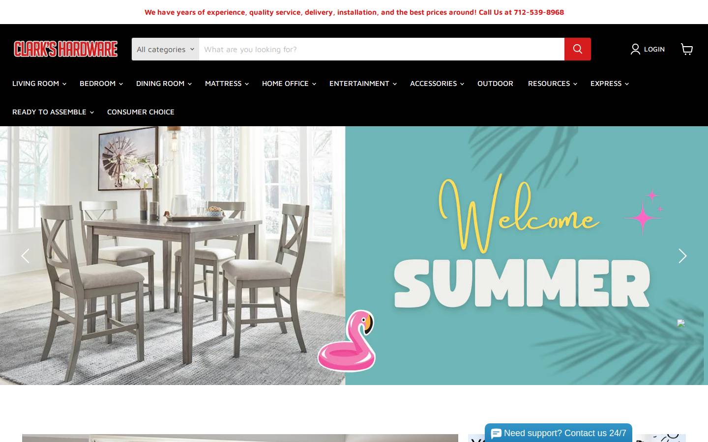 kingsleyhardware.com homepage screenshot