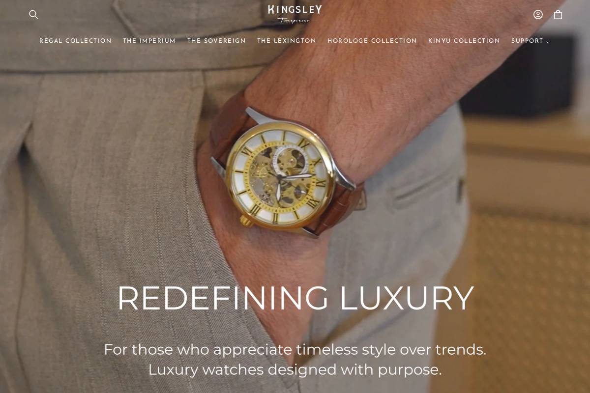 Kingsleytimepieces homepage screenshot