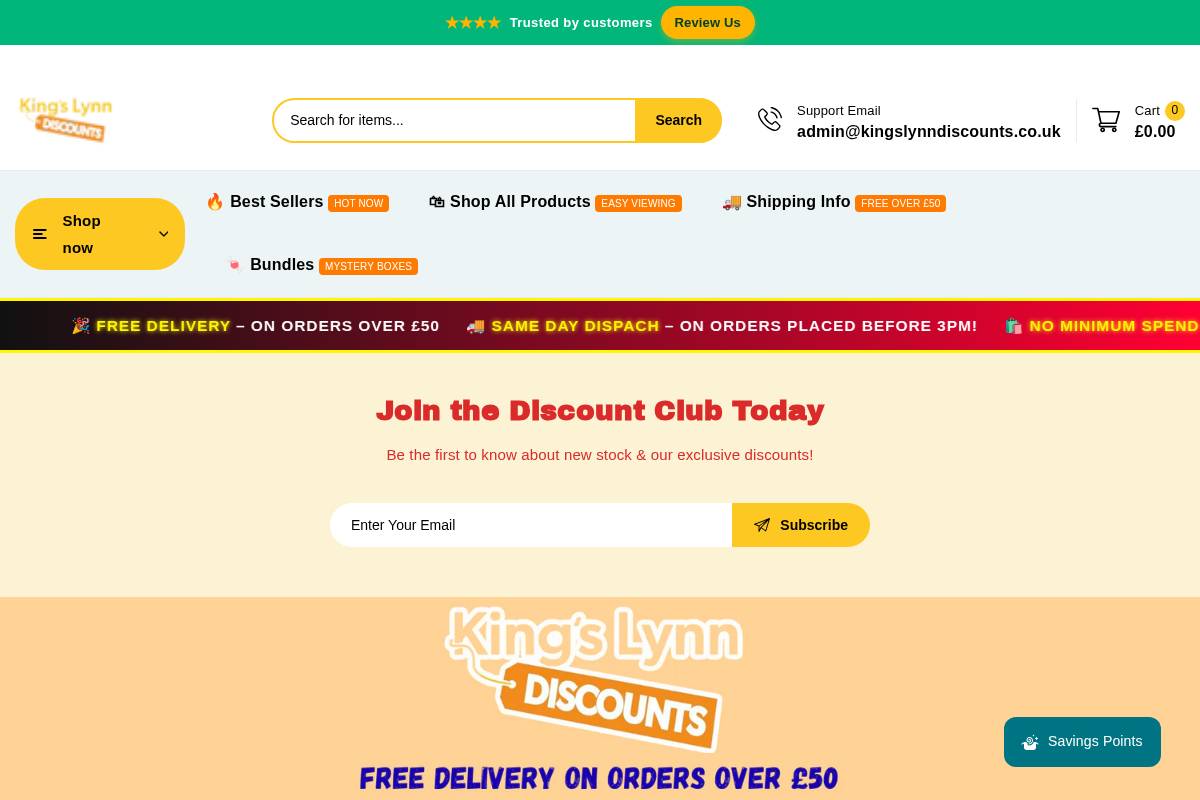 Kingslynndiscounts homepage screenshot