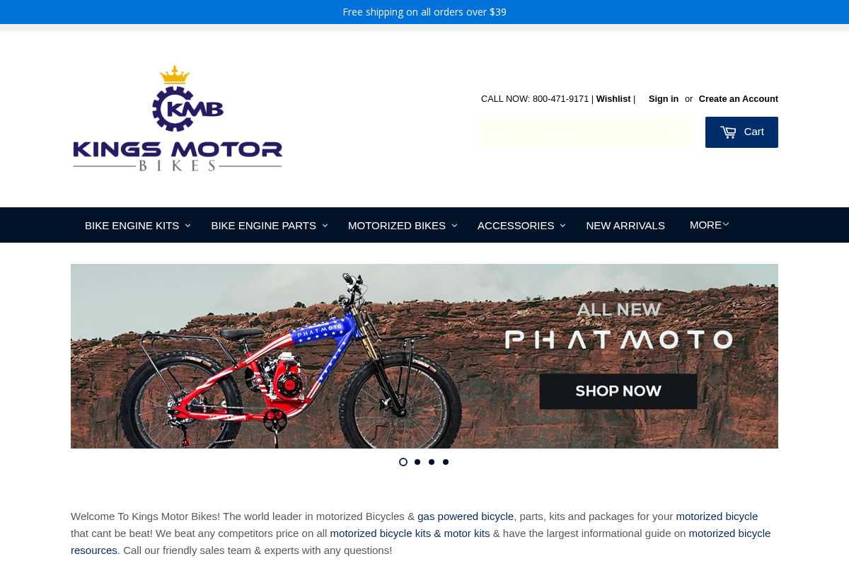 kingsmotorbikes.com homepage screenshot