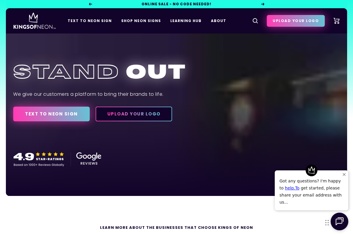 Kings Of Neon® AU homepage screenshot