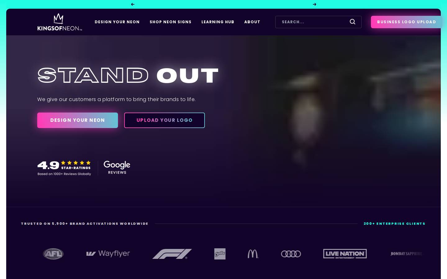 Kings Of Neon homepage screenshot