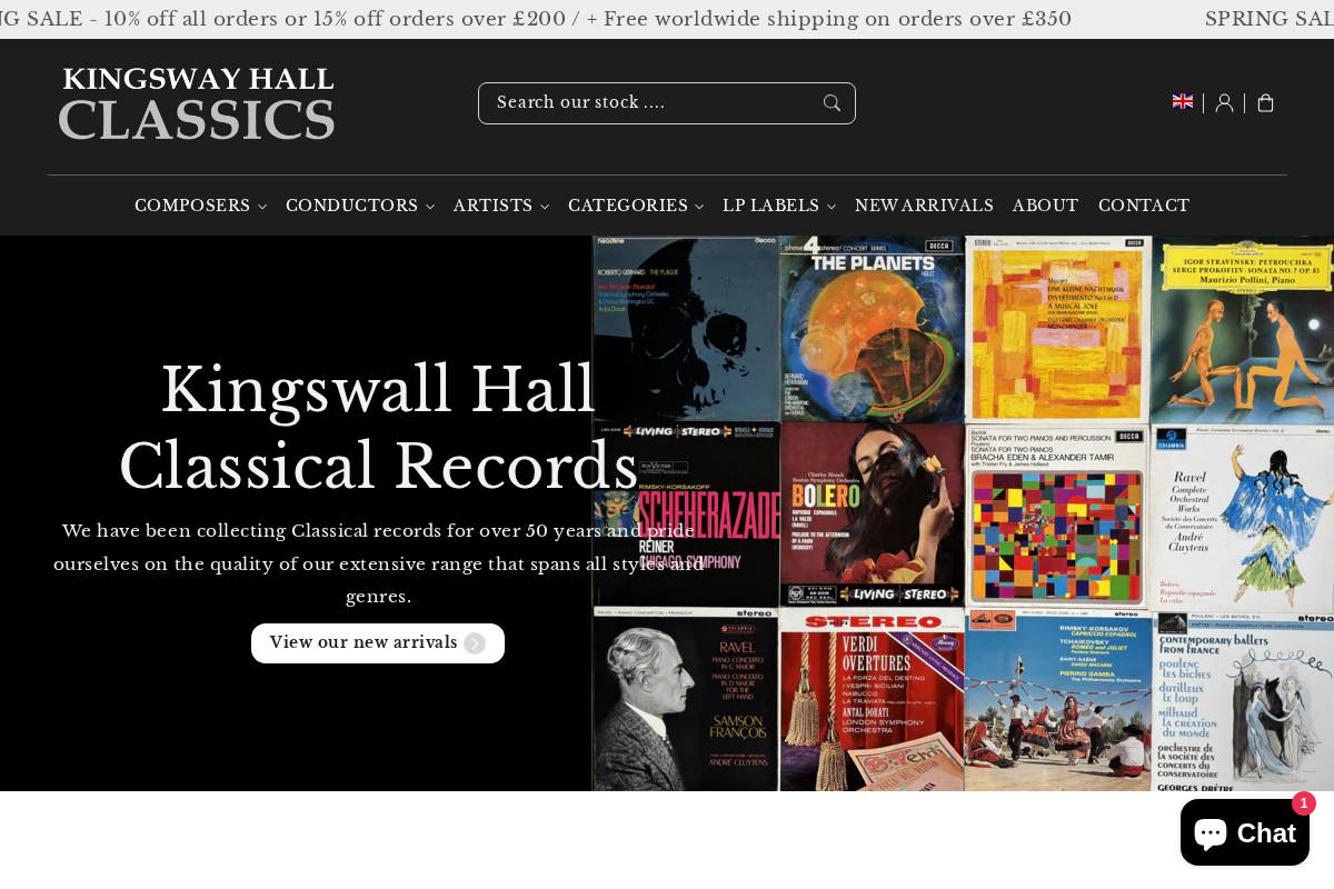kingswayhallclassics.com homepage screenshot
