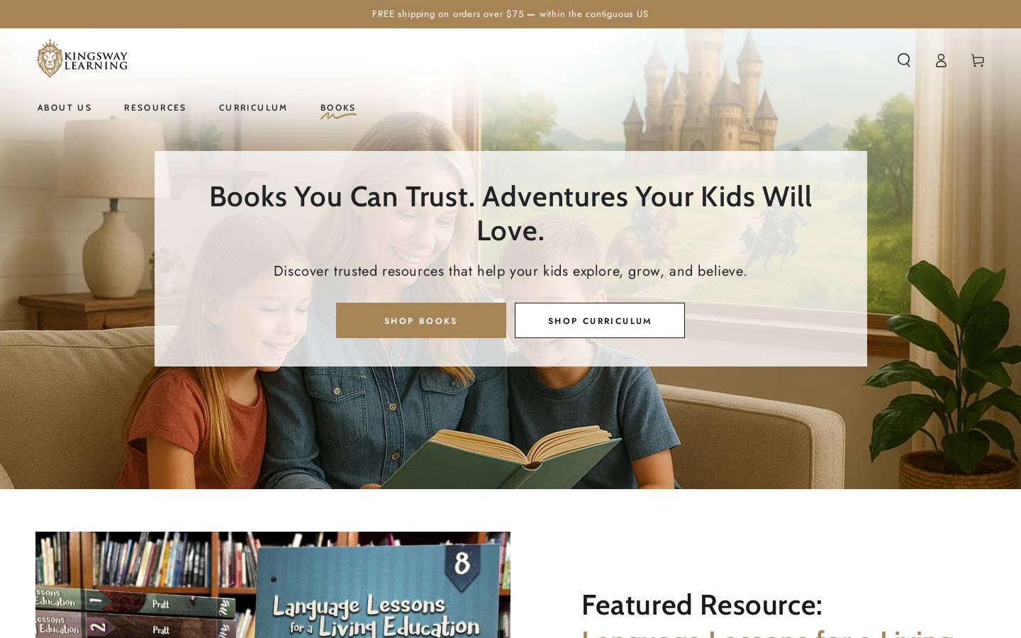 kingswaylearning.com homepage screenshot
