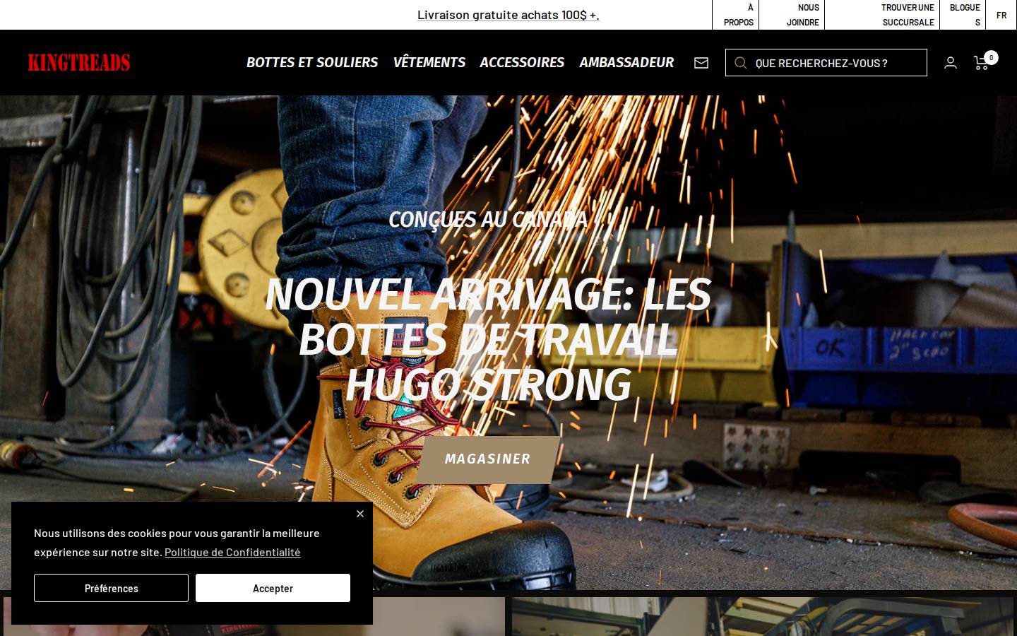 kingtreads.com homepage screenshot