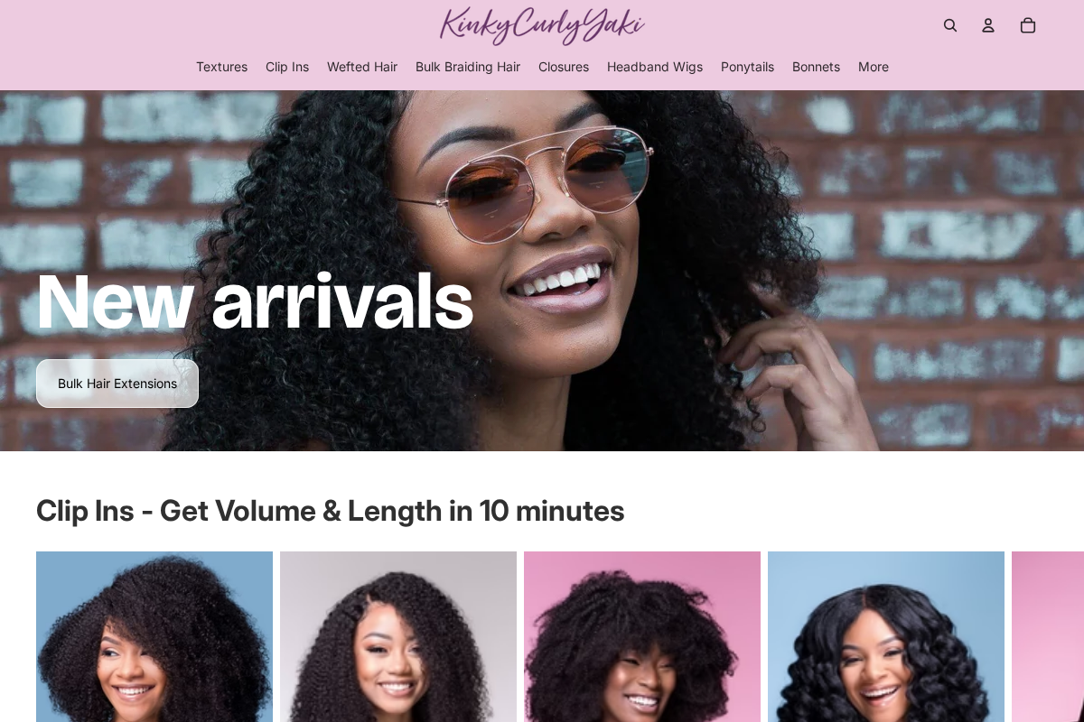 KinkyCurlyYaki homepage screenshot