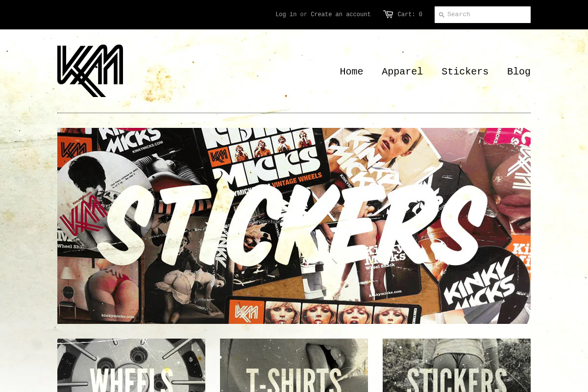 kinkymicks.com homepage screenshot