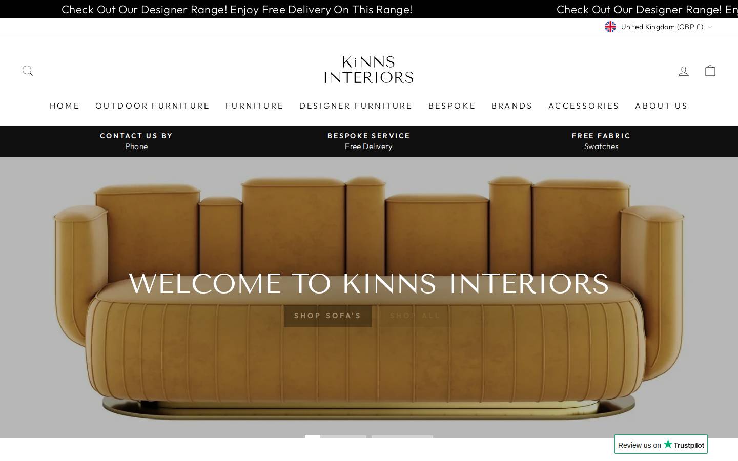 kinnsinteriors.com homepage screenshot