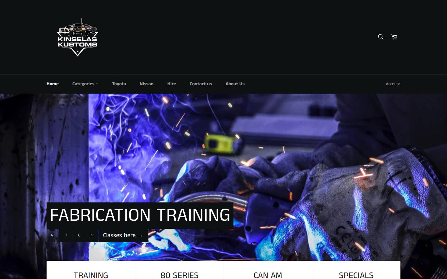 kinselaskustoms.com.au homepage screenshot