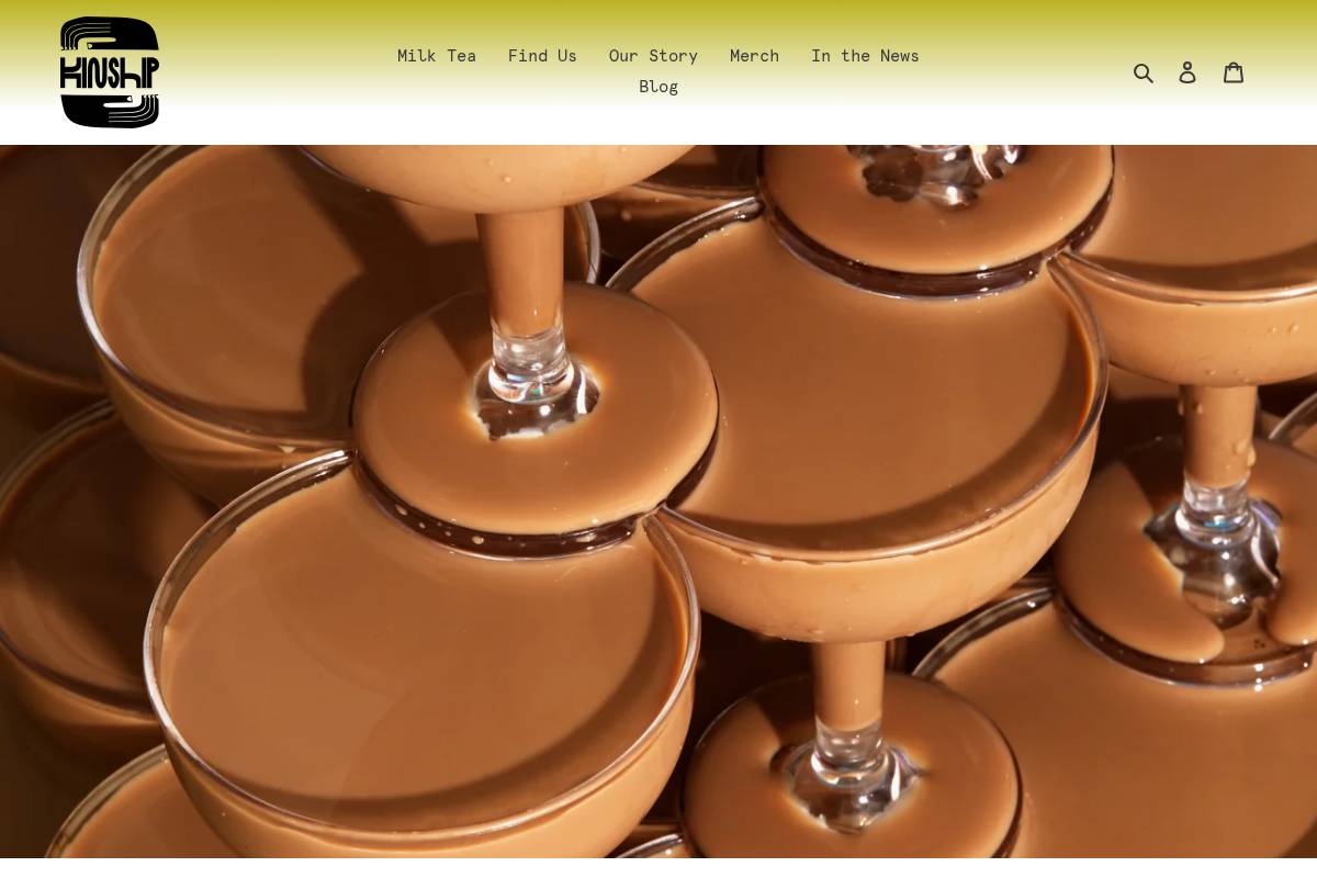 kinshipmilktea.com homepage screenshot