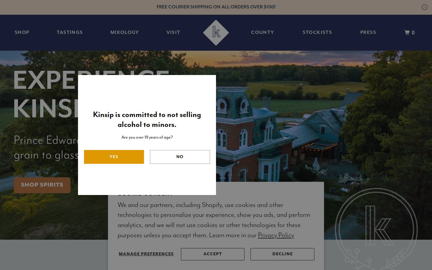 kinsip.ca homepage screenshot
