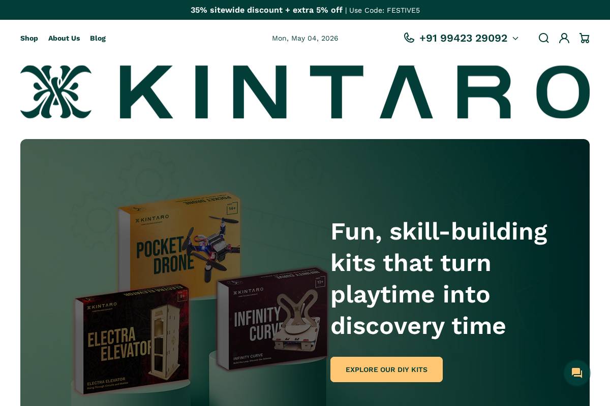 kintarodiy.com homepage screenshot