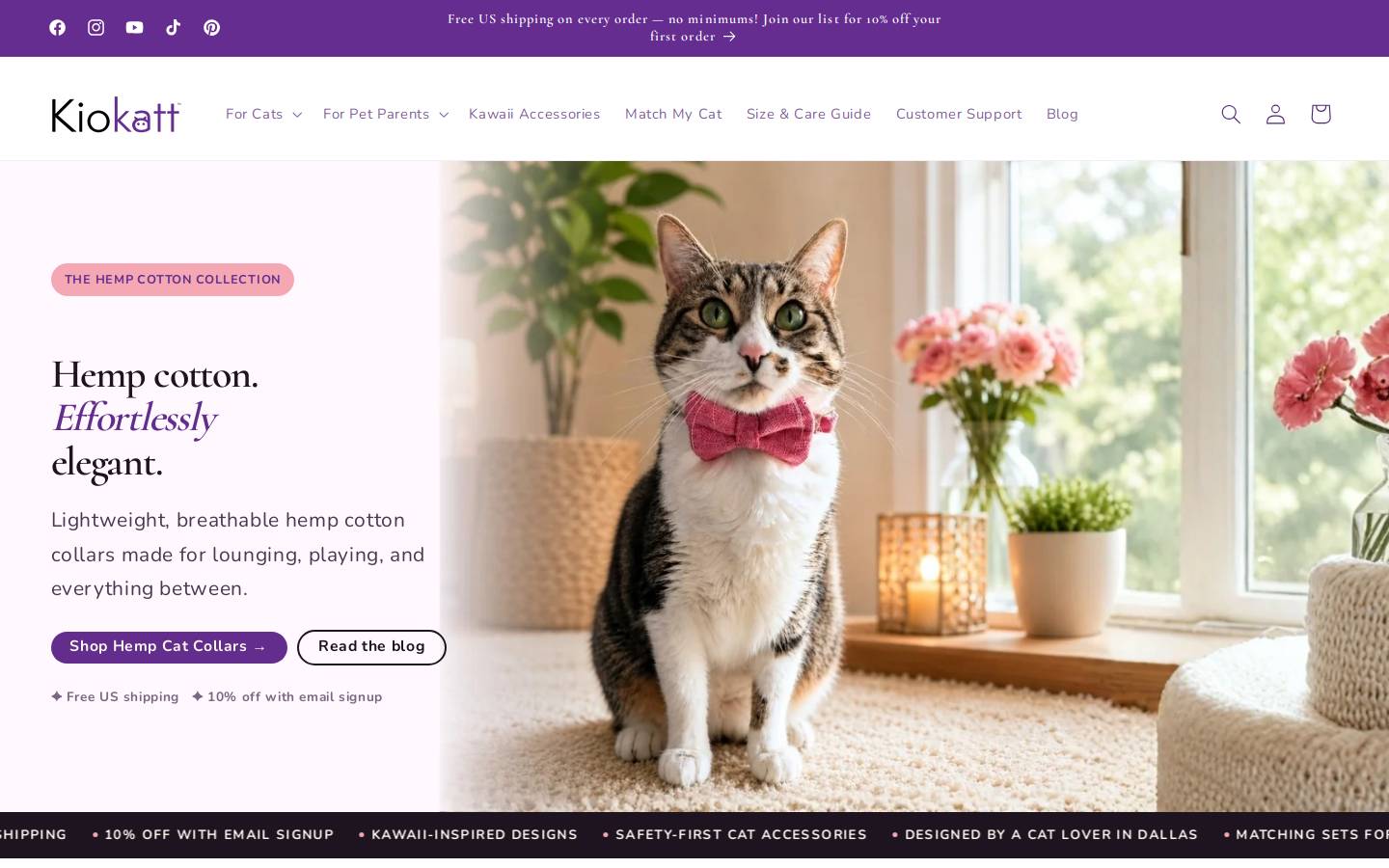 kiokatt.com homepage screenshot