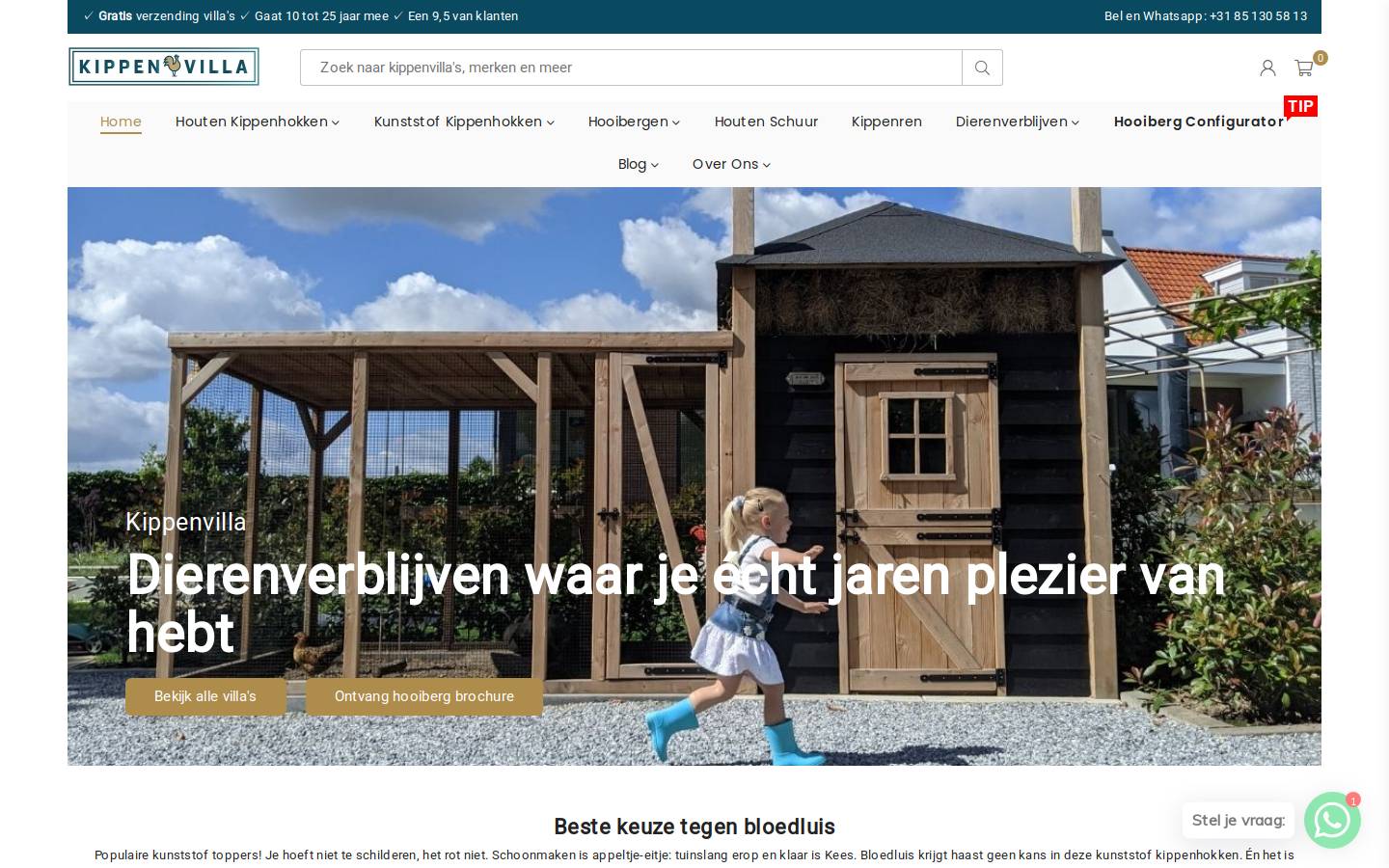kippenhokkeuzehulp.nl homepage screenshot
