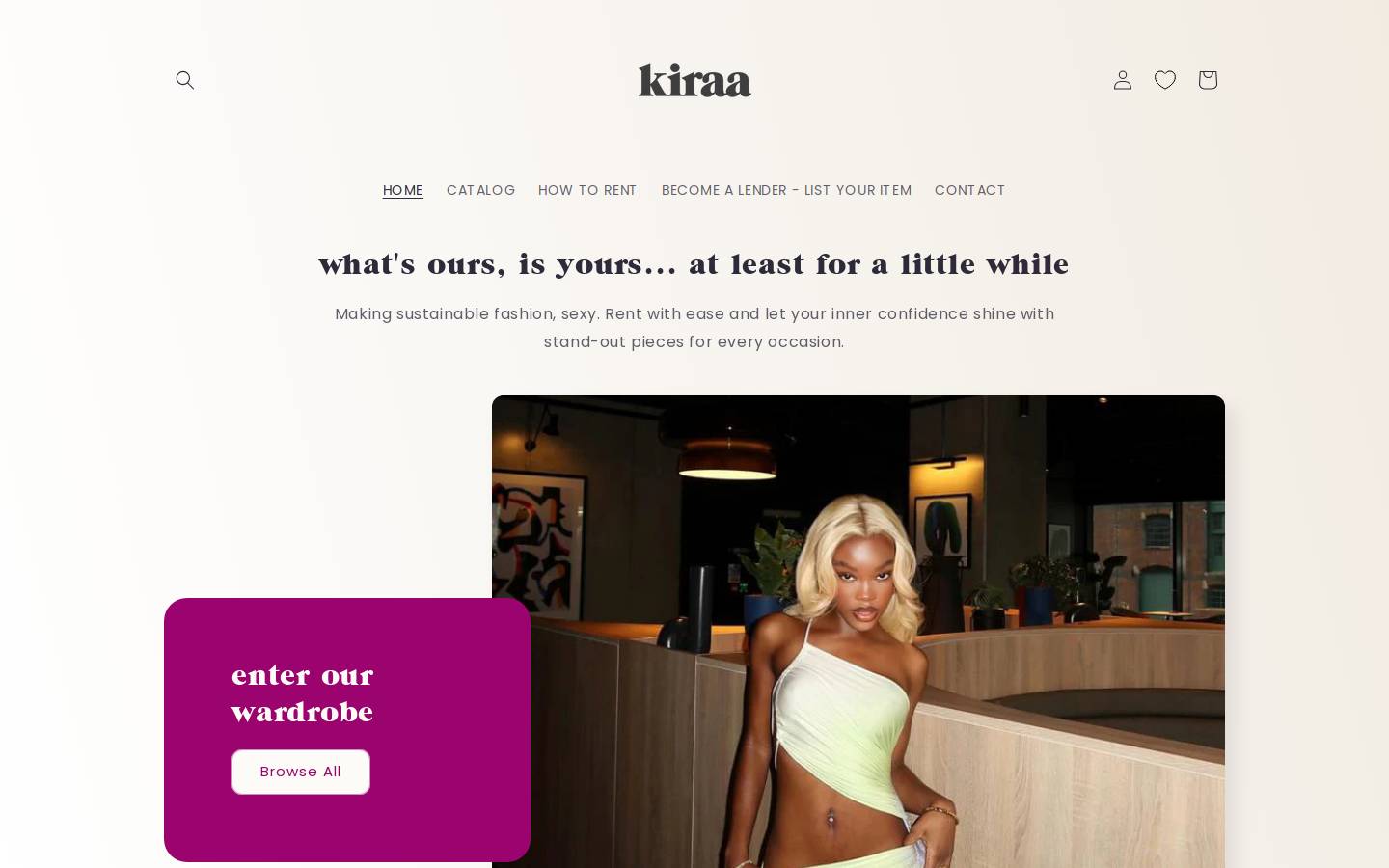 Kiraa homepage screenshot