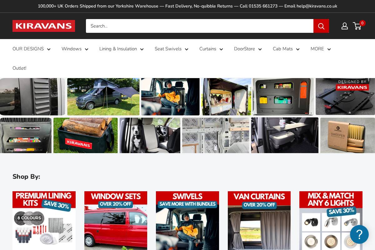 Kiravans homepage screenshot